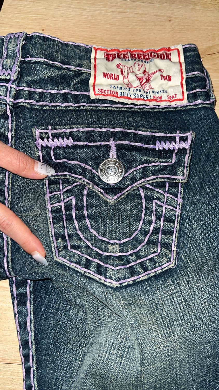 True Religion Purple Stitch Low-Rise Pan 상품이미지8