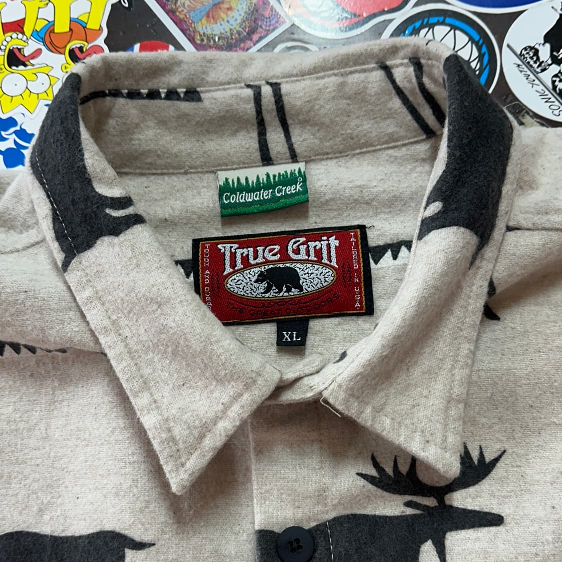 90s USA True grit 무스 샤모아 셔츠 XL 상품이미지5