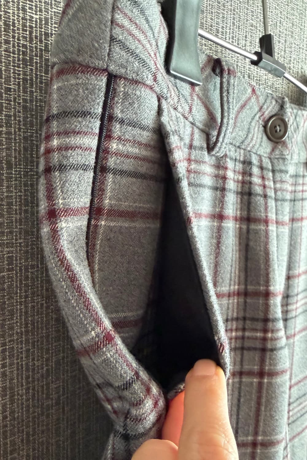 임페리얼 골프 그레이 체크 스트레치 슬랙스 여성 바지 기모 팬츠 상품이미지4