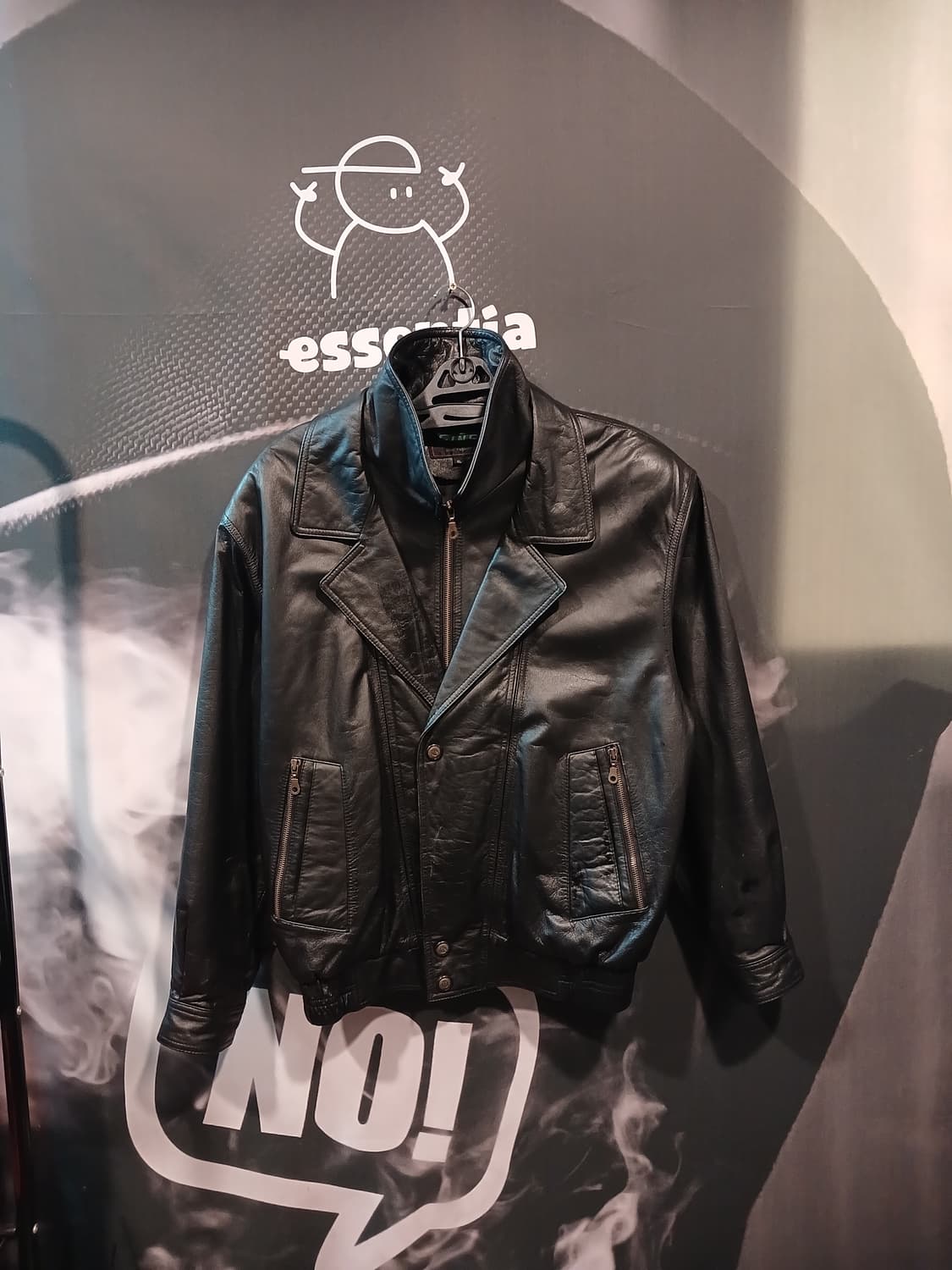 파인 누빔 레더 자켓 블랙 상품이미지1