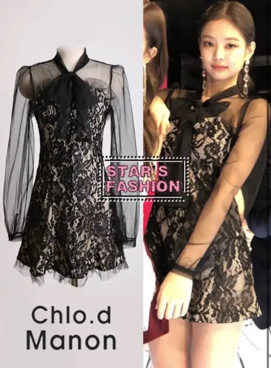 제니 착용 끌로드마농 시스루 미니 원피스 상품이미지1