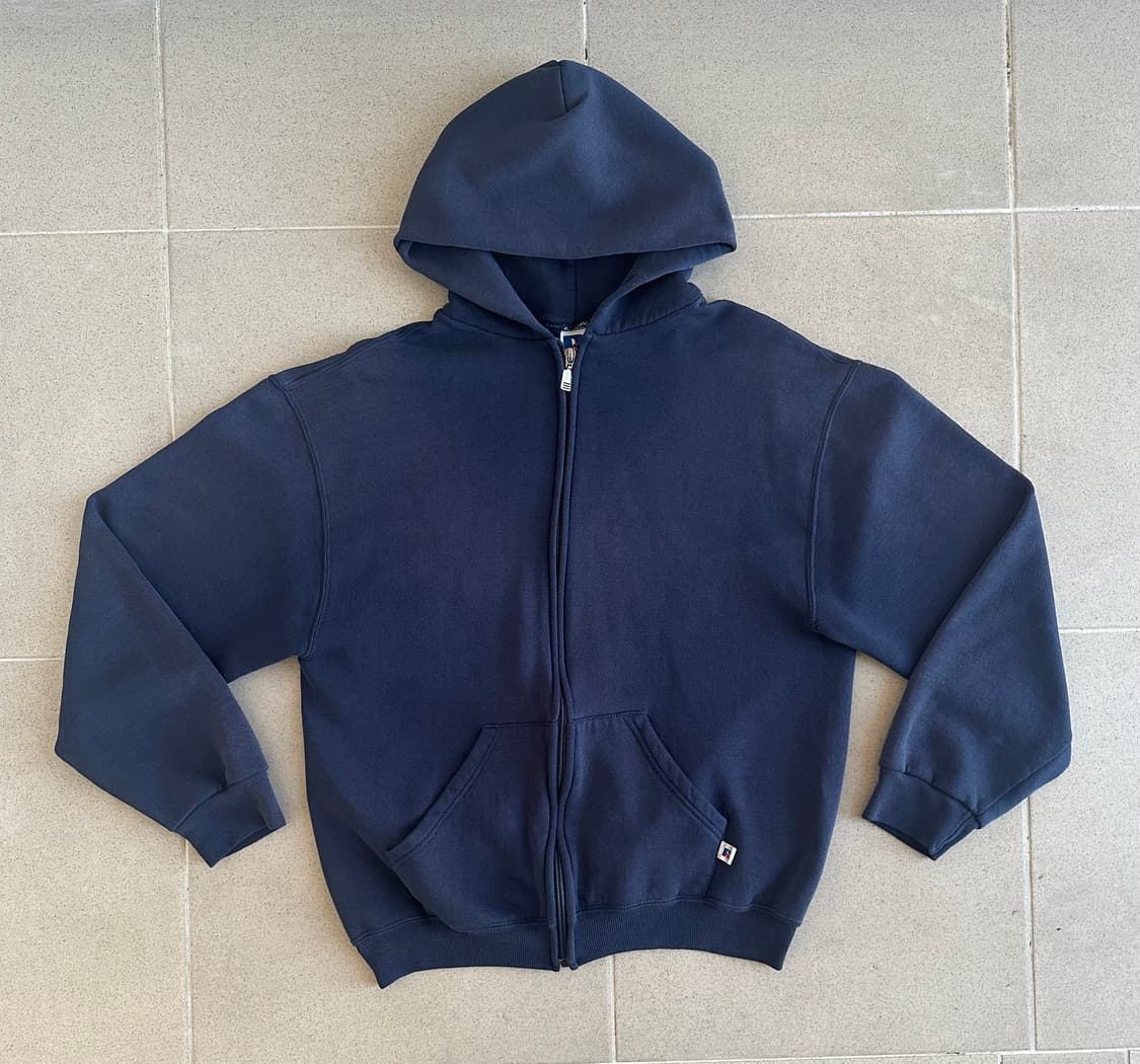 90s 빈티지 러셀 후드집업 네이비 M 상품이미지1