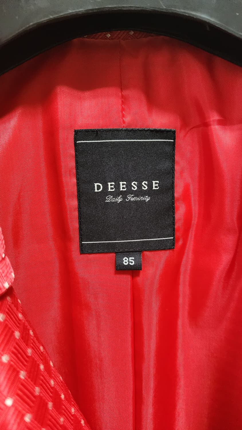 DEESSE 빨간색 땡땡이 패턴 코트 상품이미지3