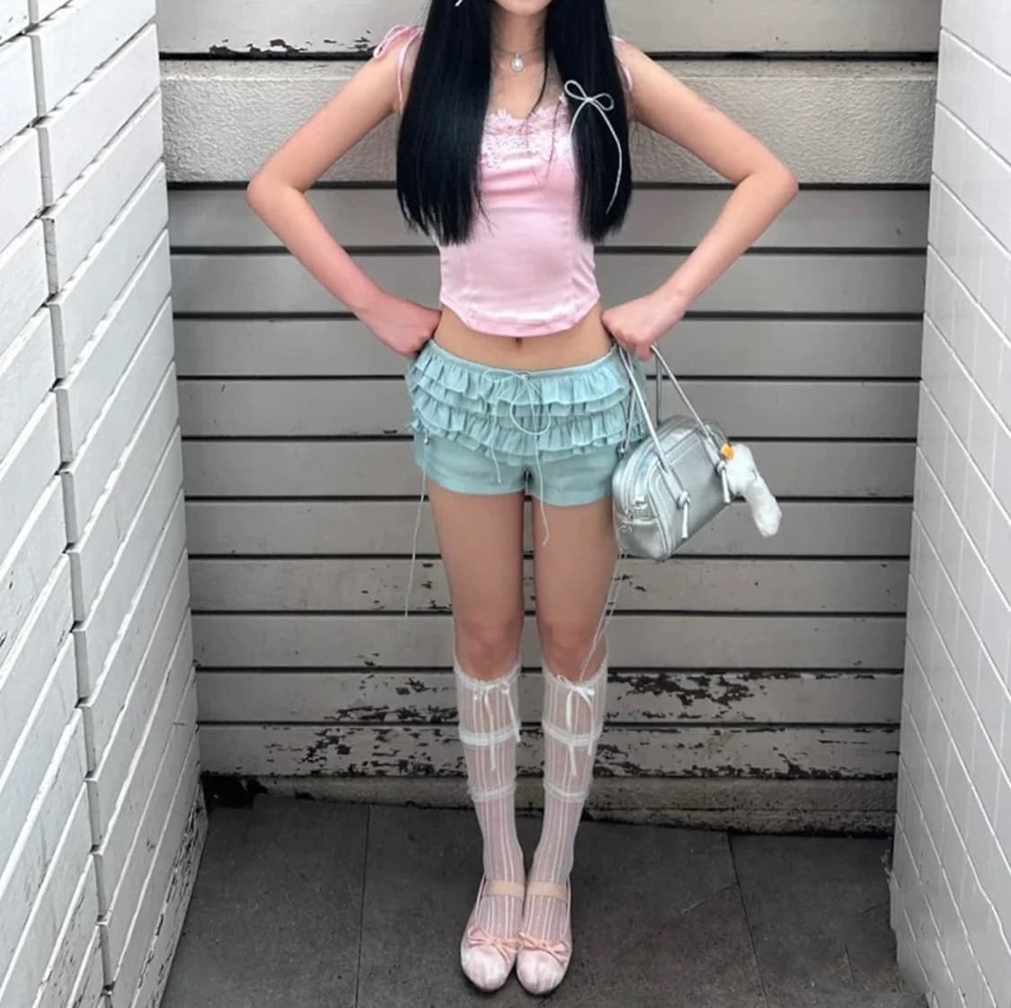 민트 프릴 숏팬츠 상품이미지4