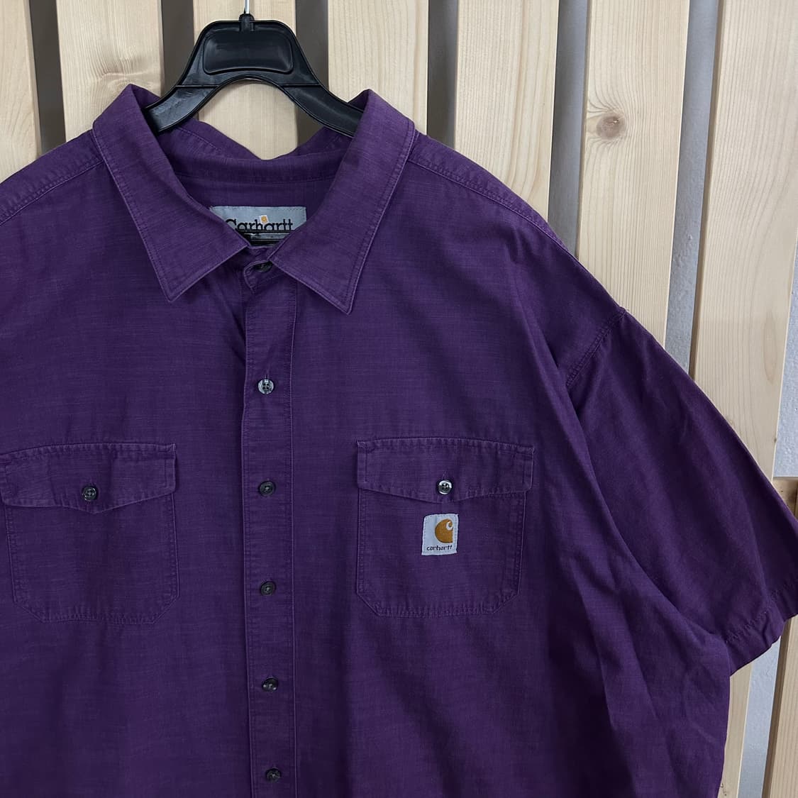 (2XL) 칼하트 포켓 퍼플 반팔 셔츠 상품이미지4