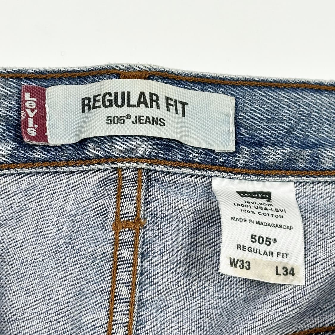 리바이스 505 오리지널 연청 데님 팬츠 (33인치) 상품이미지8