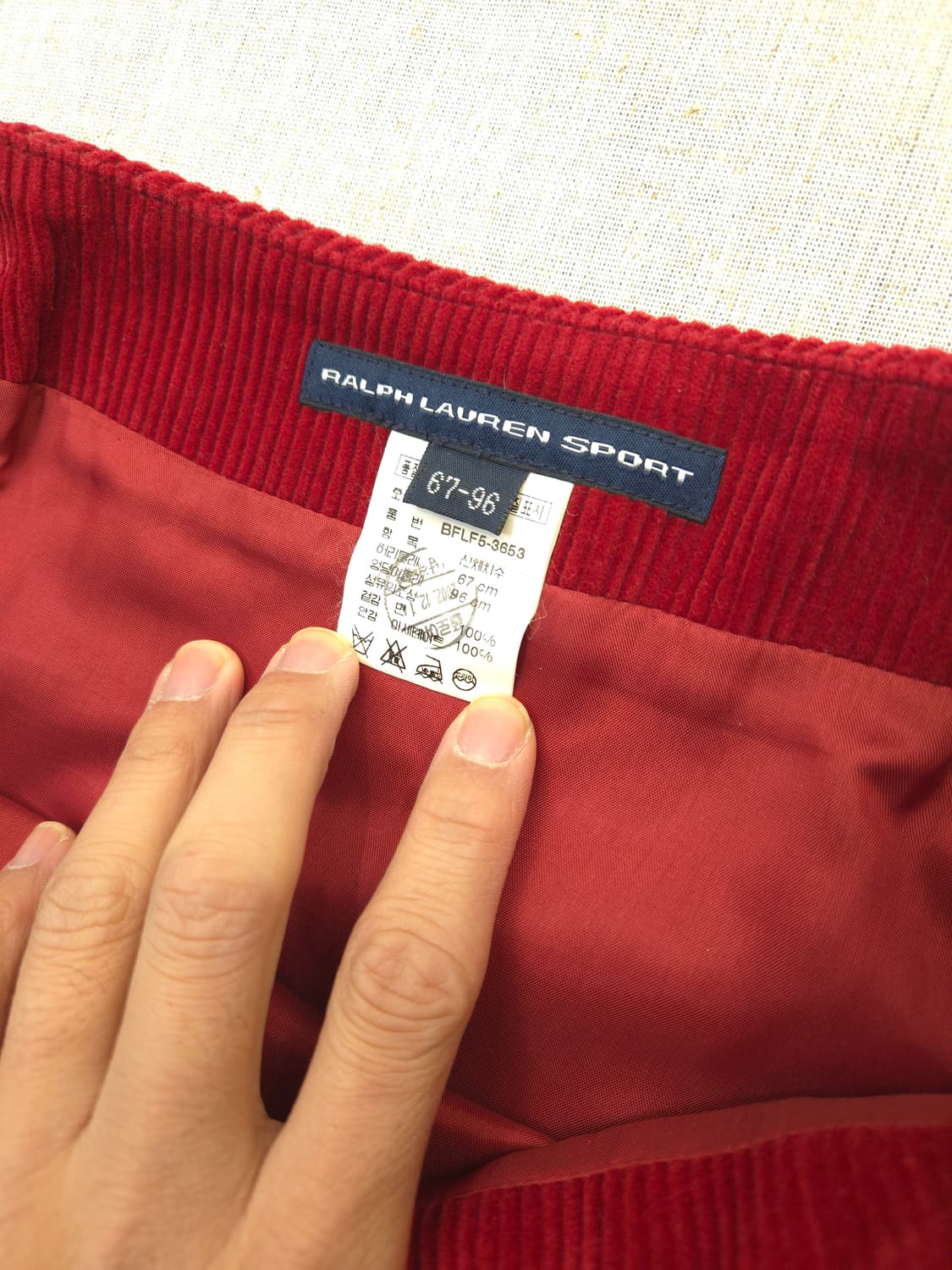 랄프로렌 레드 코듀로이 미니 스커트 상품이미지4