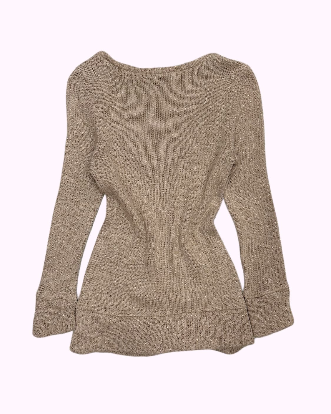 VICKY COUTURE glitter beige v-neck knit 상품이미지4