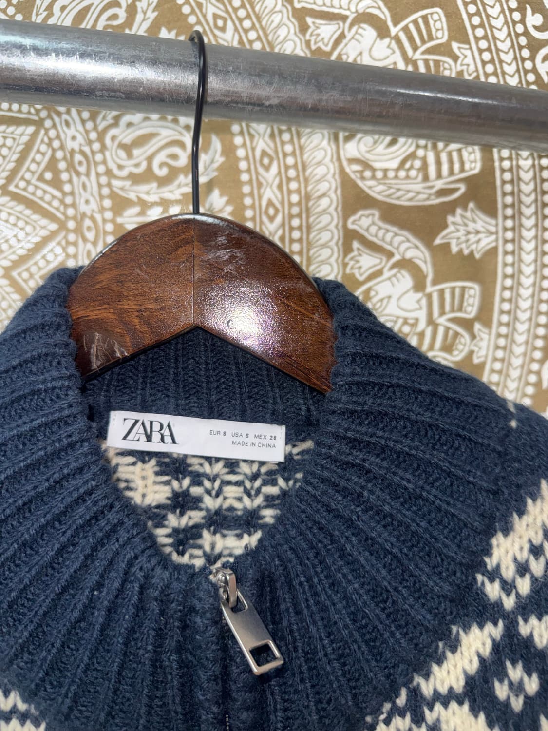 자라 여성 에스닉 절개 디테일 니트집업 자켓  상품이미지5