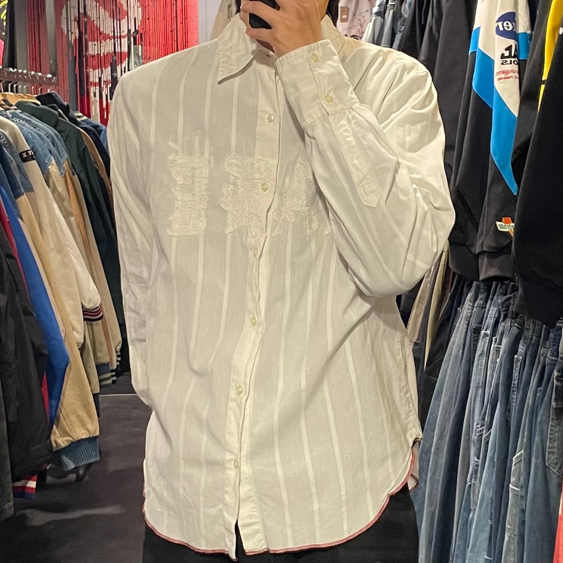 [IM] vintage 화이트 자수  셔츠 상품이미지4
