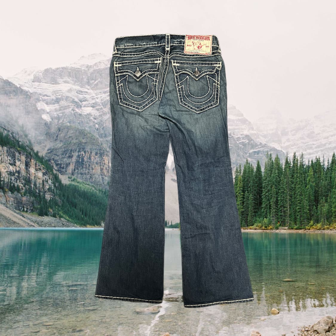 트루릴리젼 부츠컷 화이트 스티치 데님팬츠 상품이미지2