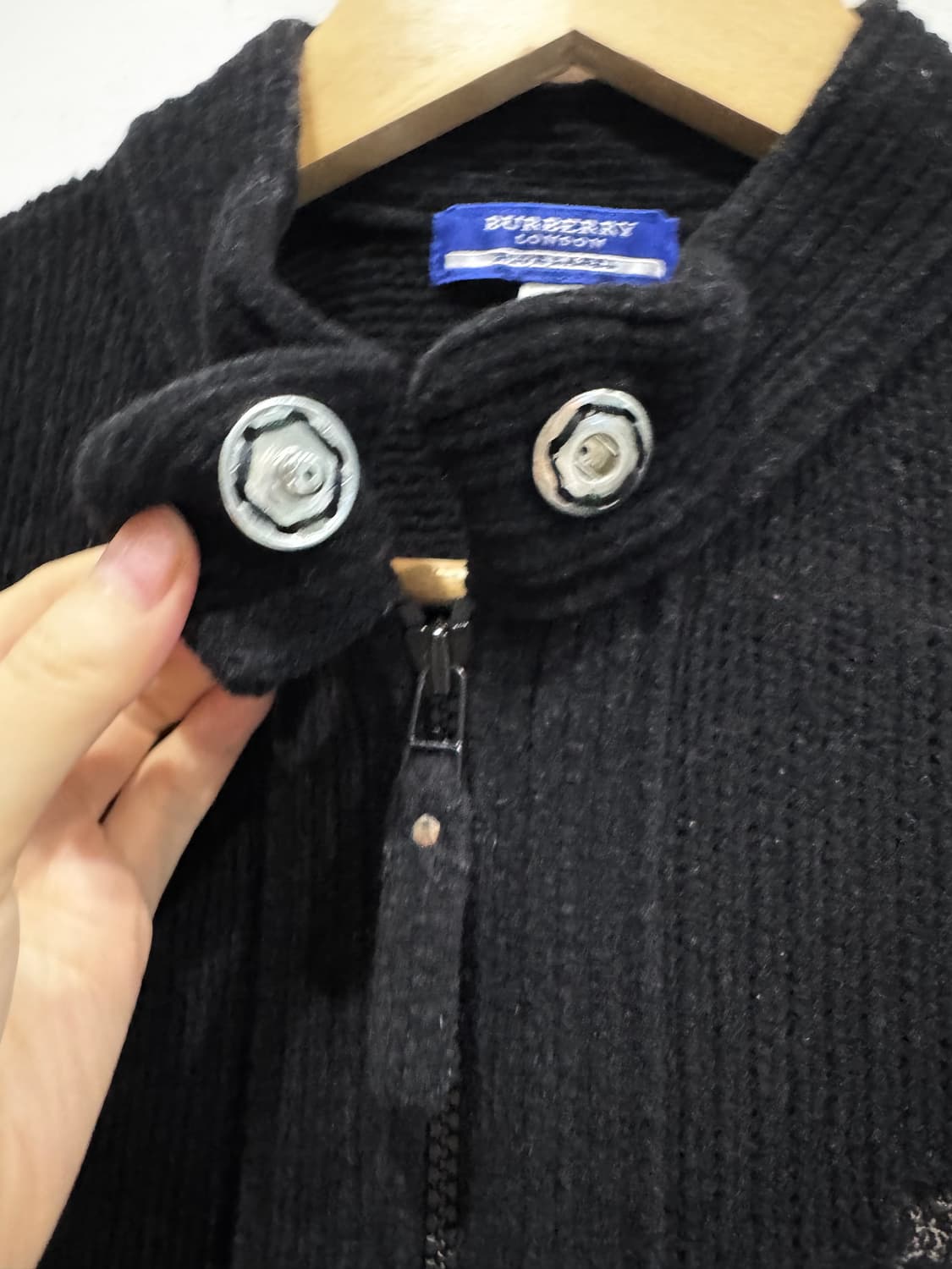 버버리 런던 블루라벨 블랙 집업 자켓 38 정품 상품이미지6