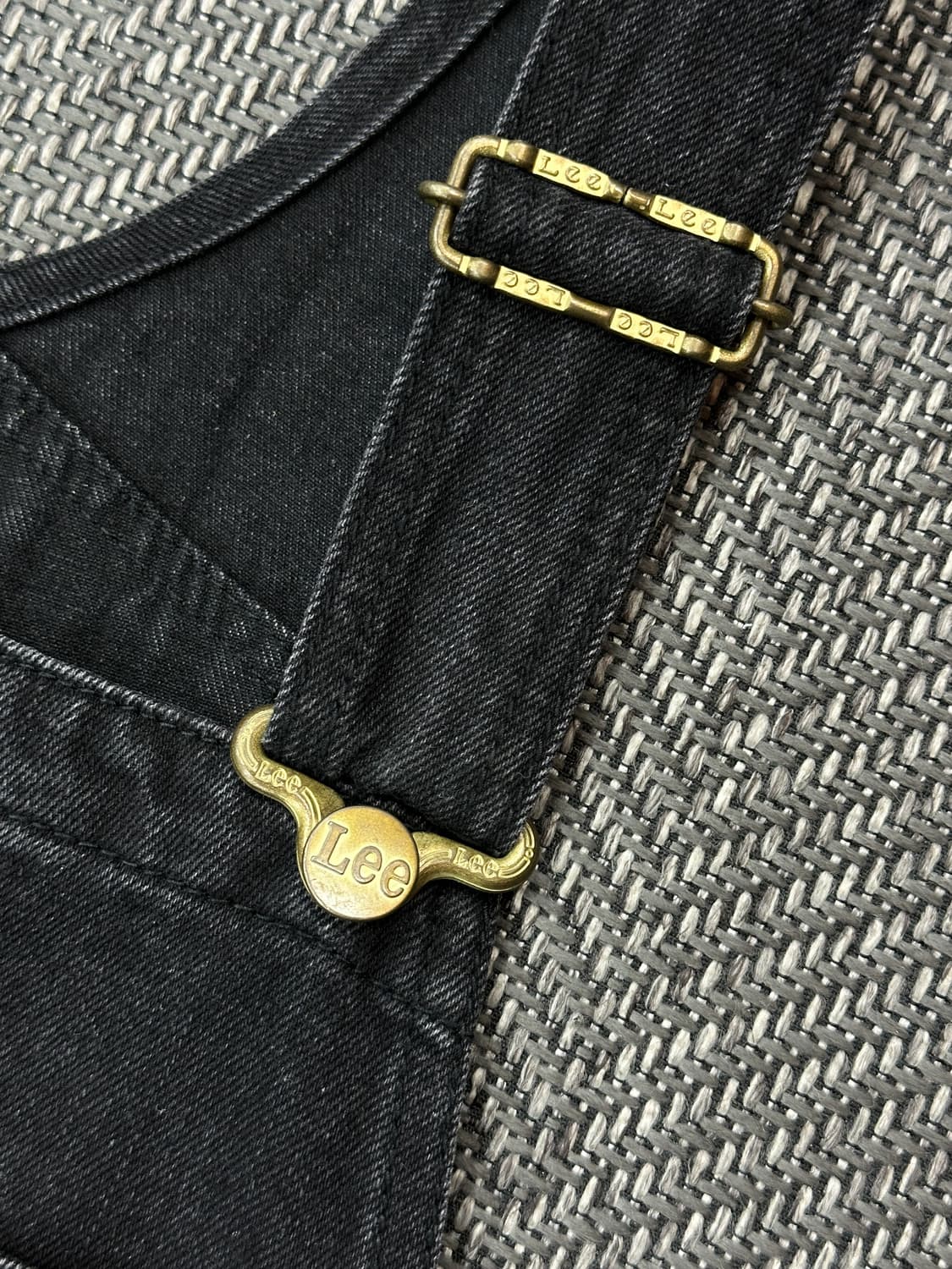 Lee 리 흑청 데님 오버롤 멜빵팬츠 상품이미지4