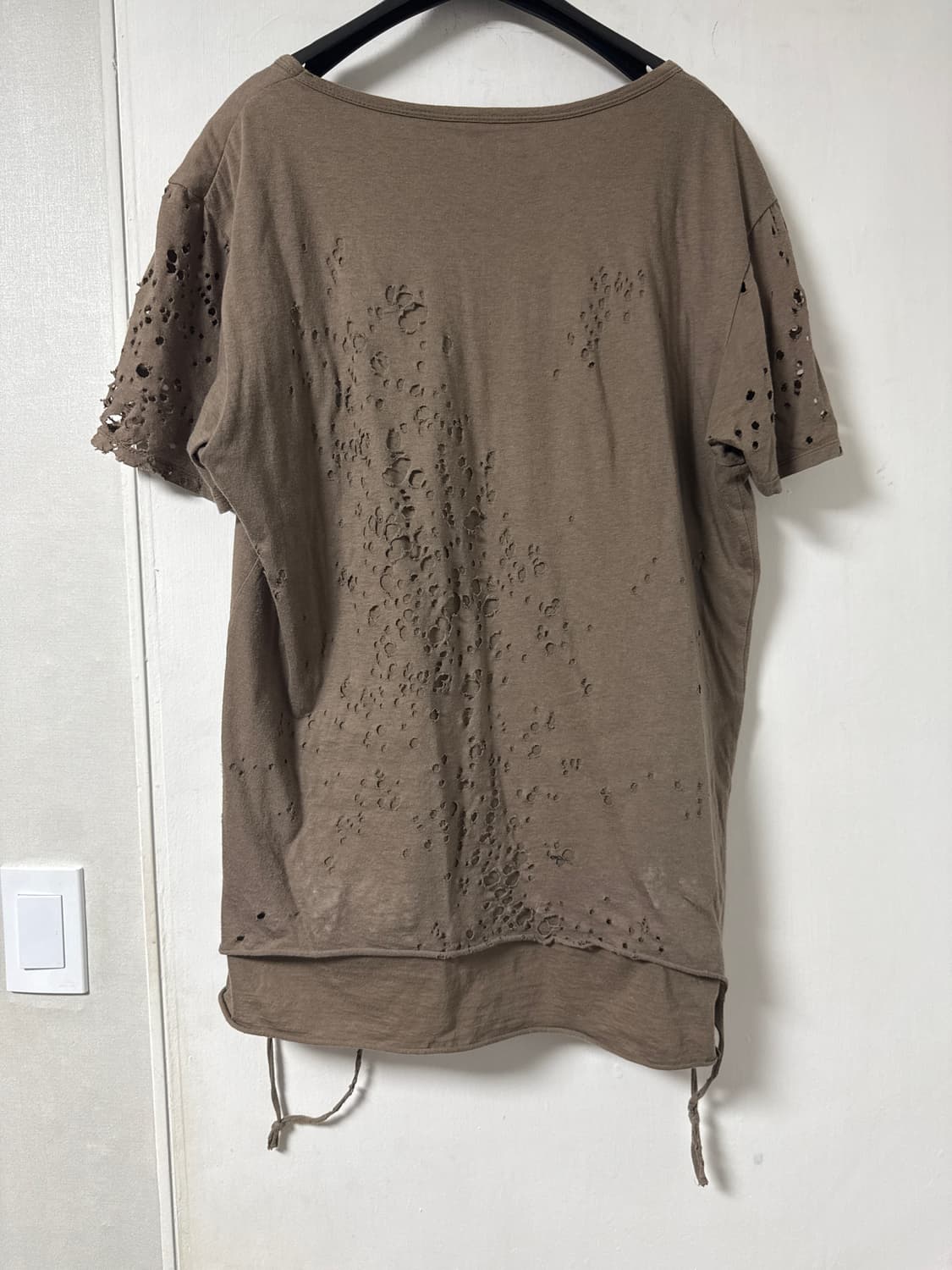 미하라야스히로 그런지 홀 데미지 이중레이어드 반팔 상품이미지4