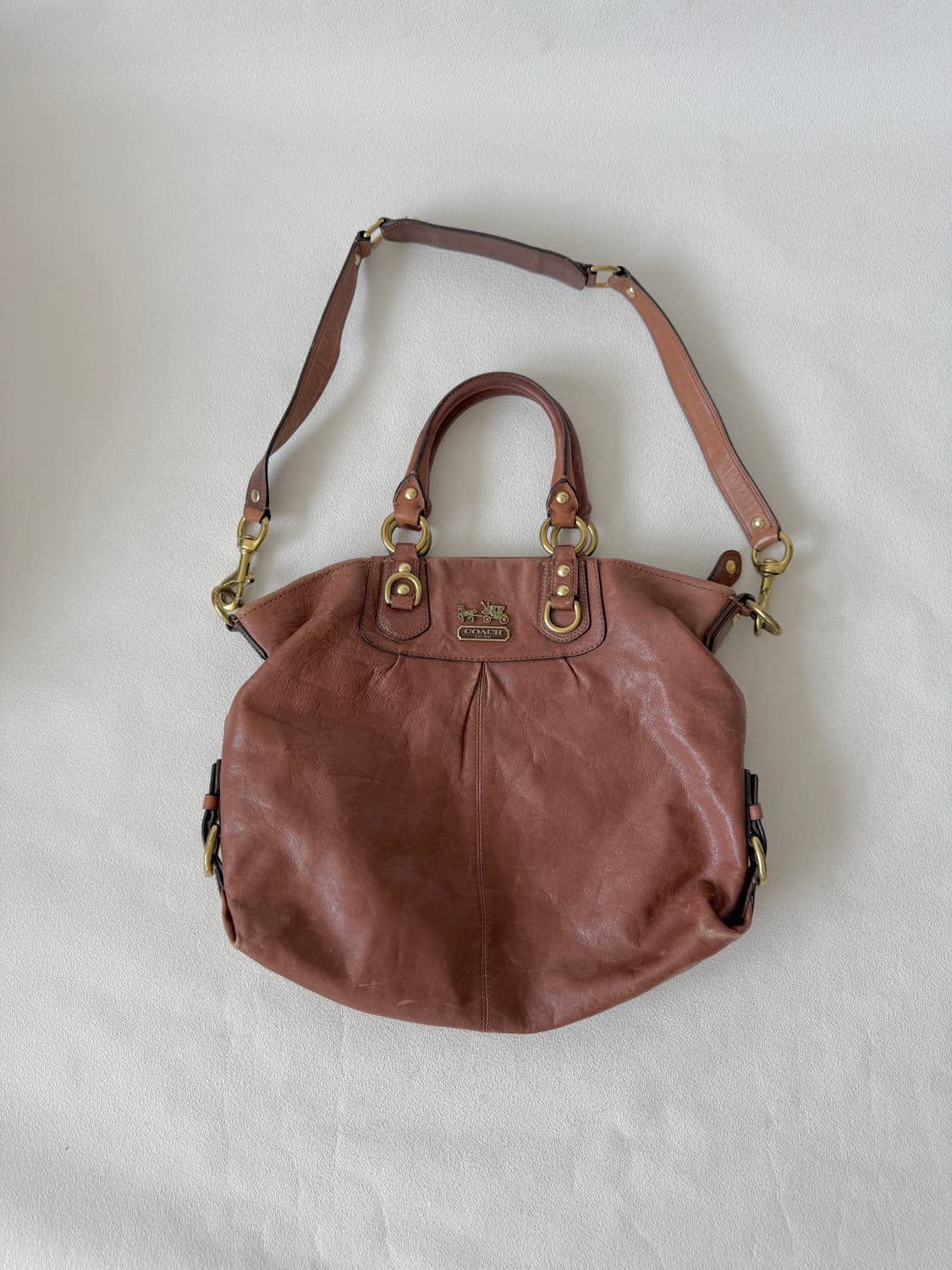 코치(COACH) 레더 토트백(숄더 가능, 사용감 확인) 상품이미지1