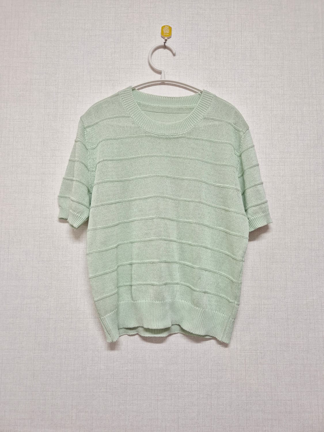 민트색 반팔 니트 티셔츠 상품이미지1