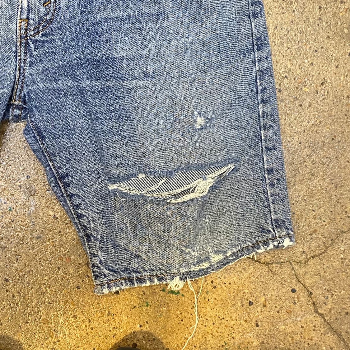 미국 빈티지 리바이스 505 찢청 연청바지 34 상품이미지5