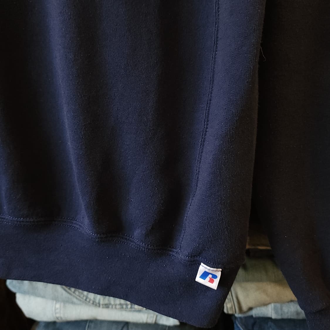 90s 러셀 맨투맨 스웻셔츠 라크로스 빈티지 레터링 스웻셔츠 네이비 S 상품이미지6