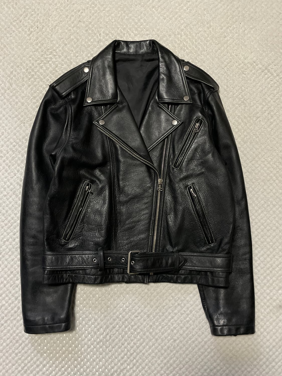 광희시장 웨스턴 무드 양가죽 클래식 모터사이클 레더 자켓 상품이미지1