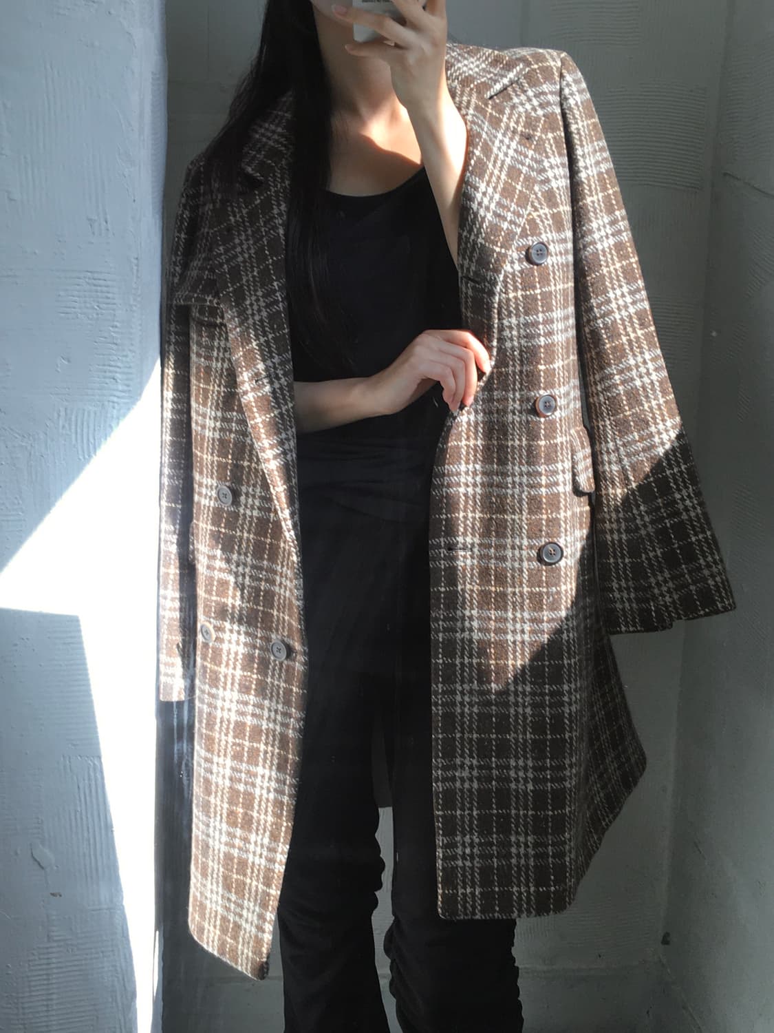 Jil Sander 질샌더 브라운 체크 더블 울 블레이저 상품이미지2