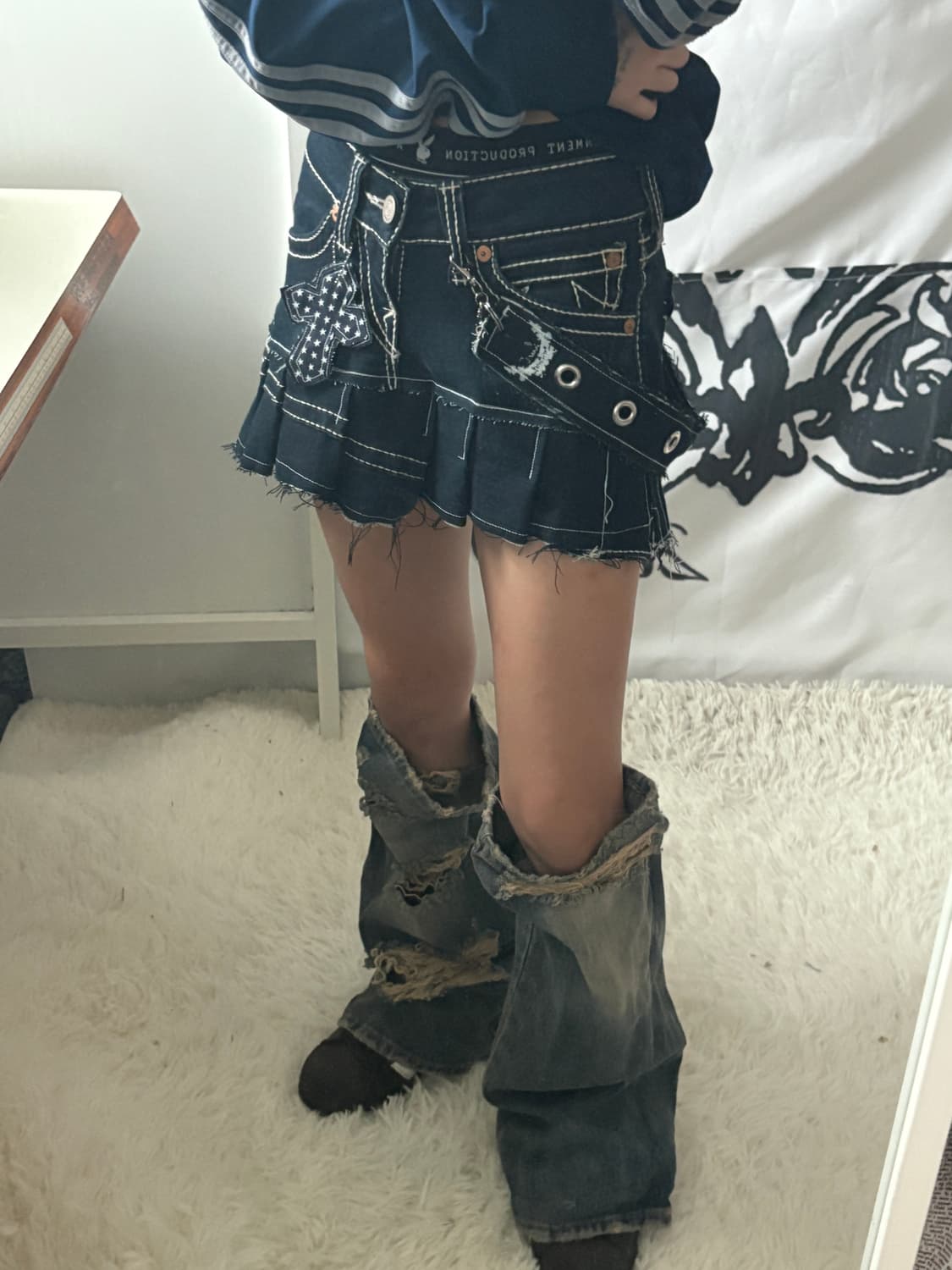 Trulylion Hurt Logo Keyring Denim skirt  상품이미지9