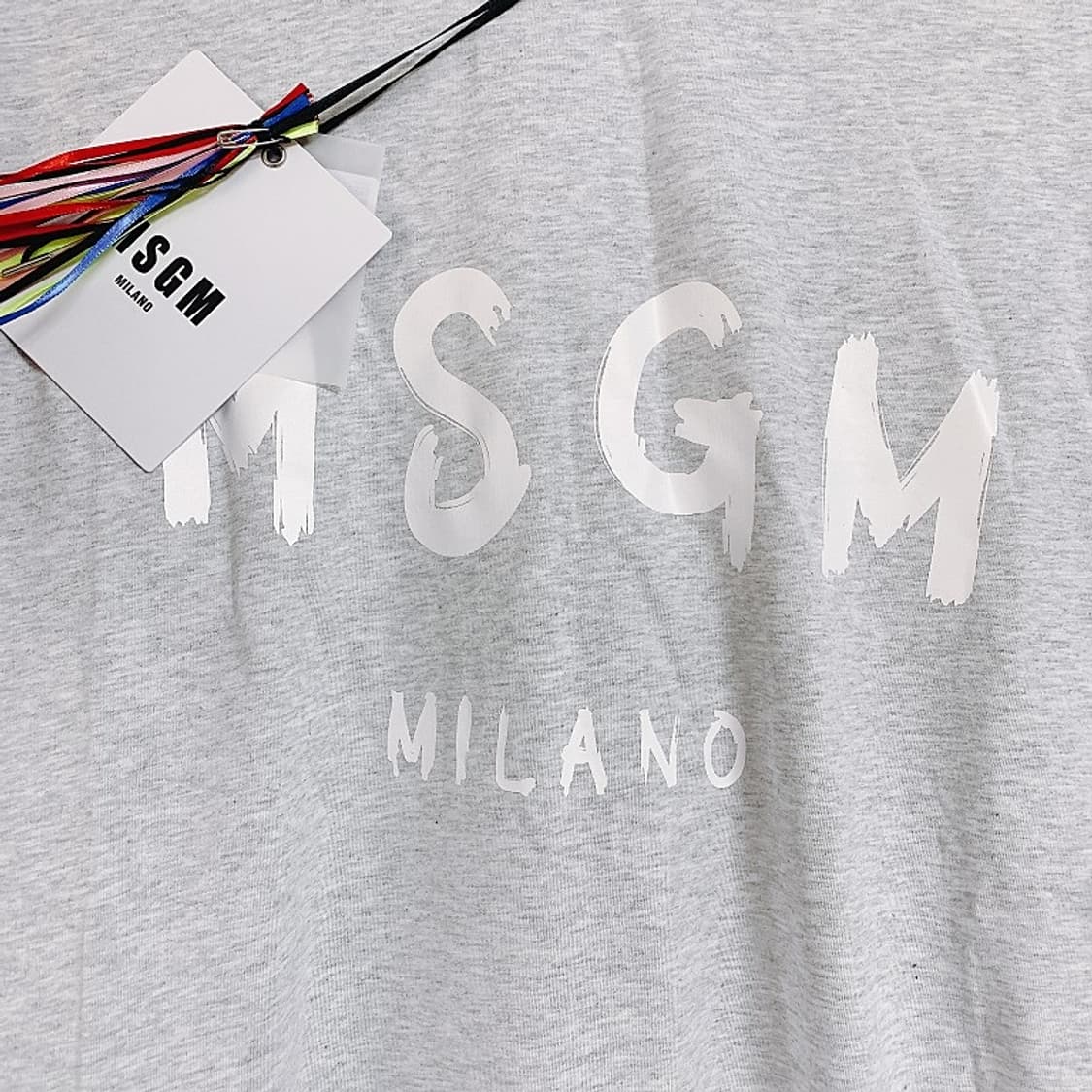 MSGM 남성 그레이 브러쉬 로고 롱 슬리브 상품이미지2