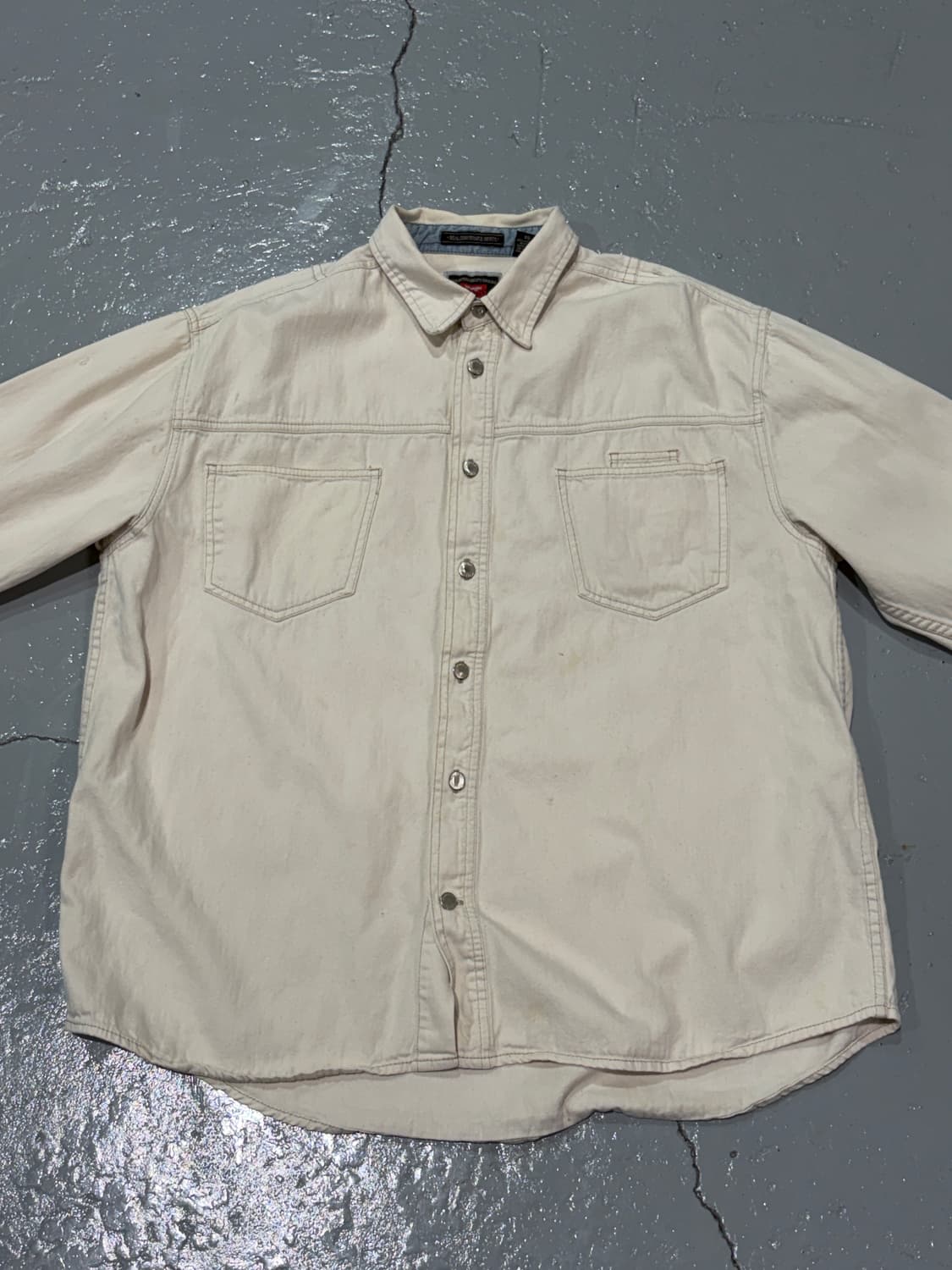 랭글러(Wrangler) HERO 빈티지 코튼 데님 화이트 셔츠 상품이미지2