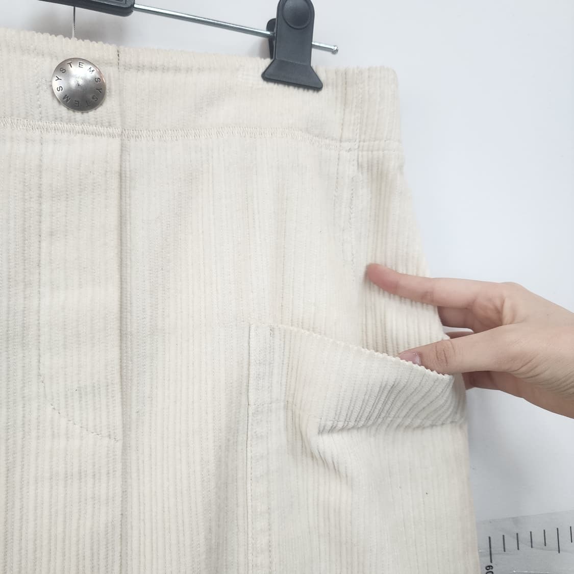 시스템 아이보리 코듀로이 스커트 상품이미지2