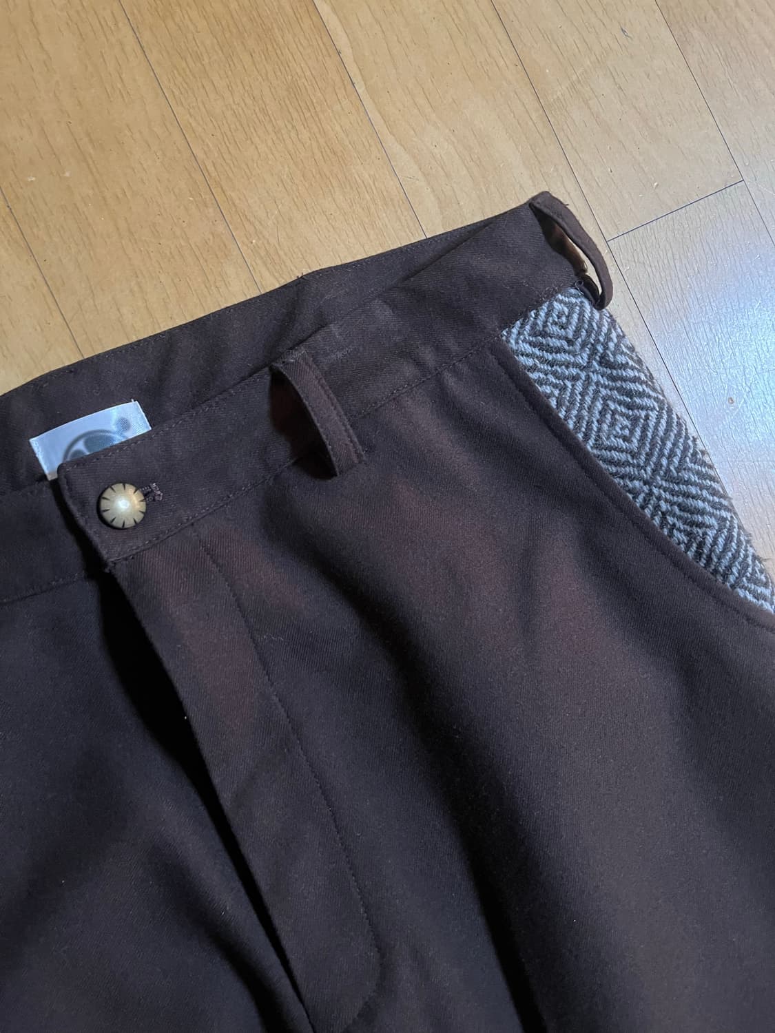 Bufotox 사이드 버튼 포인트 팬츠 브라운 M 상품이미지4