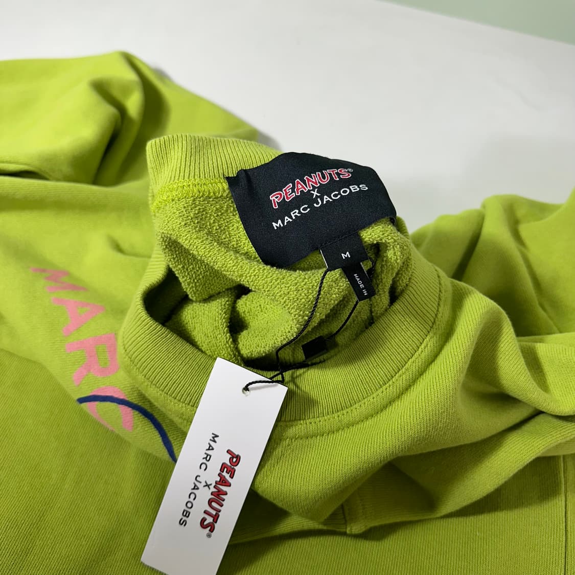 택달린새것 M 마크제이콥스 X 더피넛 오버핏 옐로우그린 스웻셔츠 맨투맨 상품이미지4