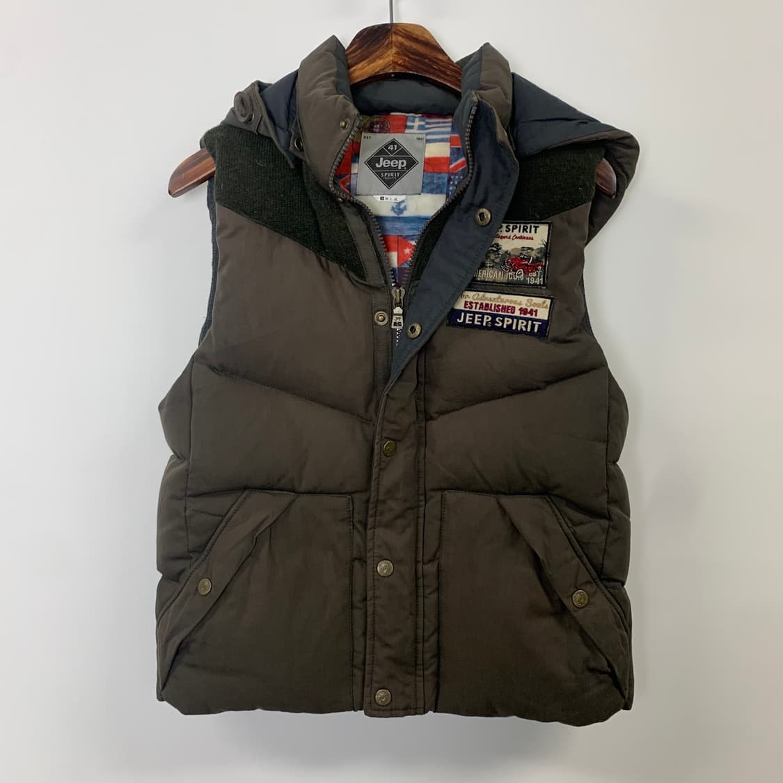 Jeep 지프 카키 조끼 패딩 상품이미지3
