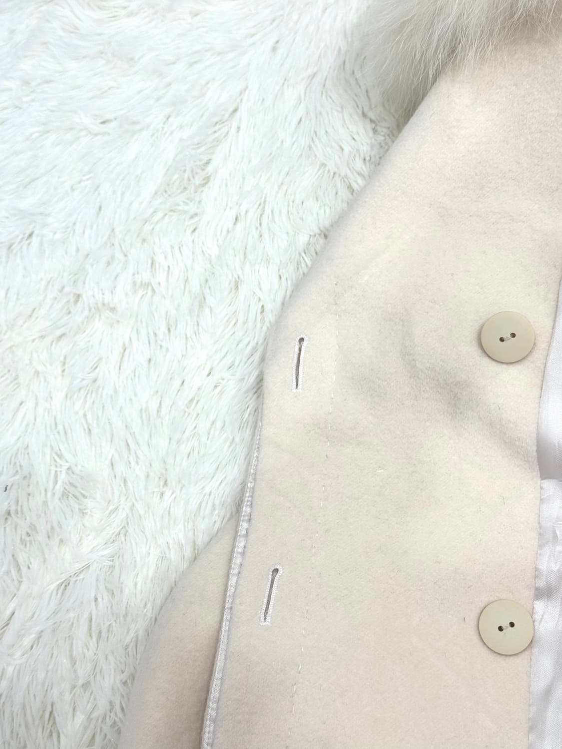 라떼갸루 아이보리 퍼 코트 히메갸루 핀터깔 상품이미지2