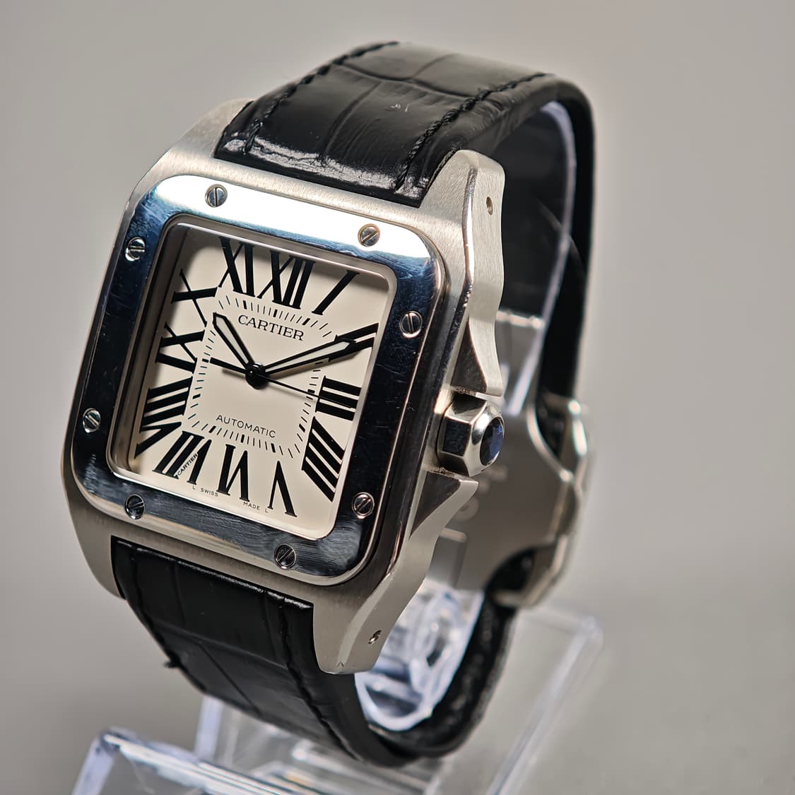 [정품] 까르띠에 산토스 100 XL Ref.2656 자동 스틸 38mm 상품이미지5