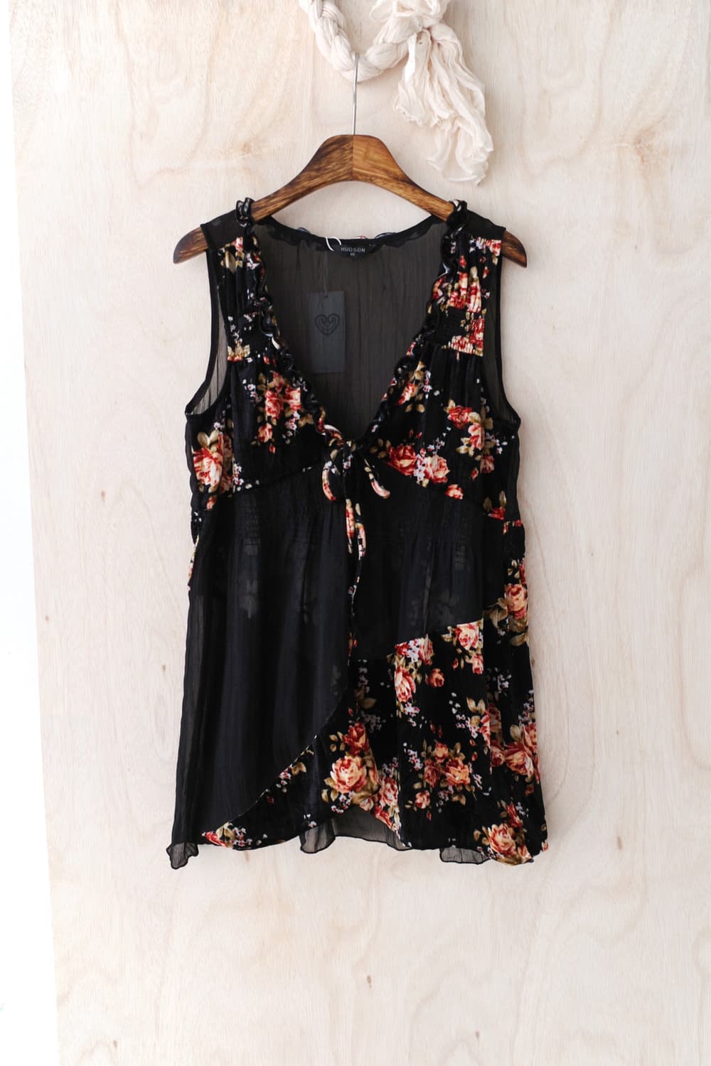 see-through flower sleeveless 상품이미지1