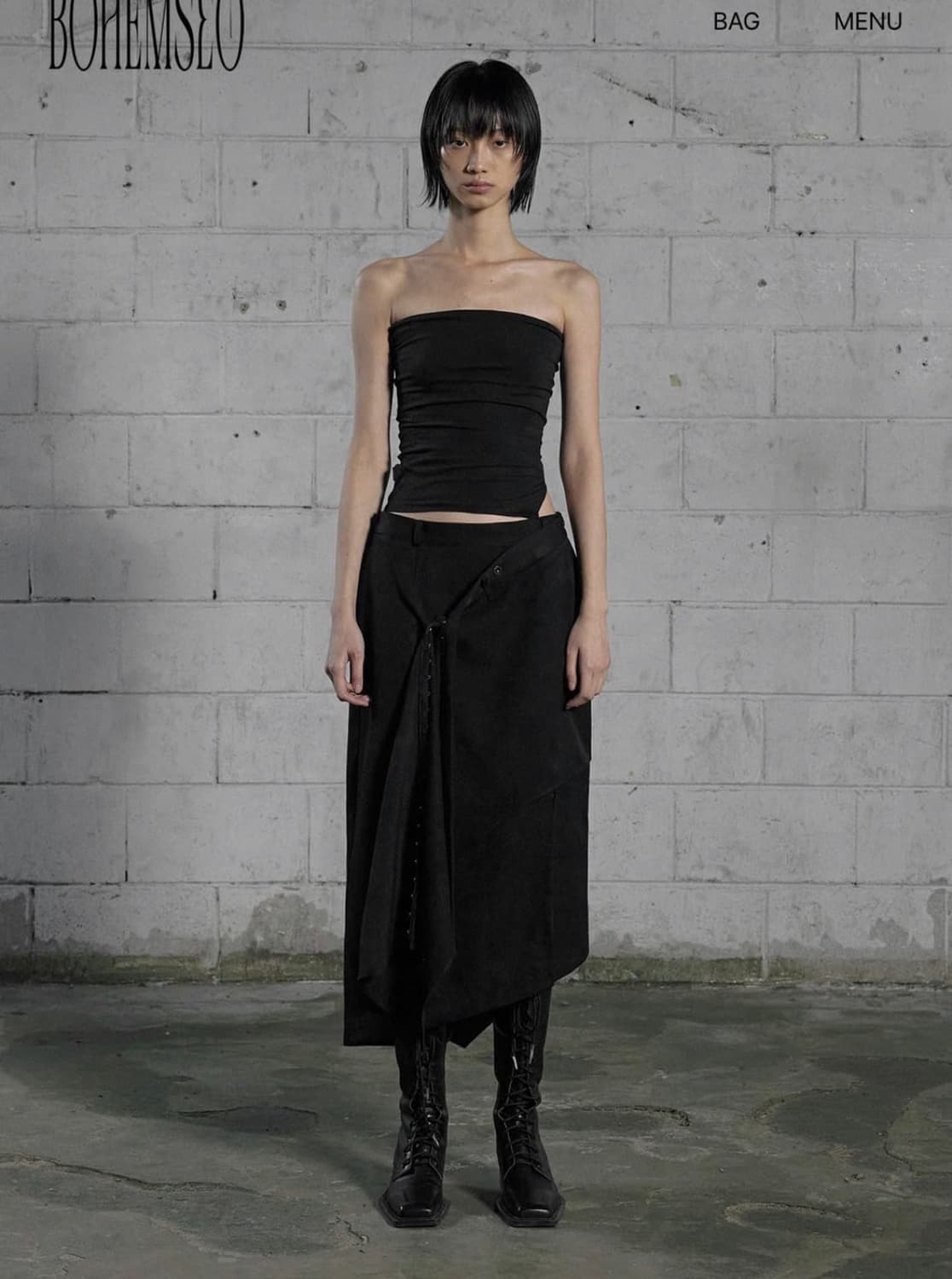 구해요) 보헤미안서울 UNBALANCED DRAPE SKIRT 상품이미지1