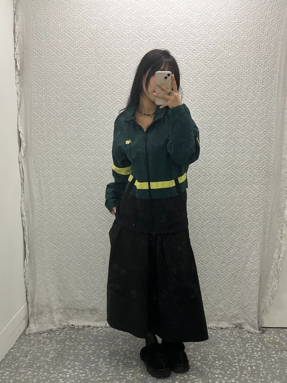 뉴발란스 올드스쿨 네온 배색 트랙클럽 바람막이 웜업 자켓 S C06528 상품이미지1