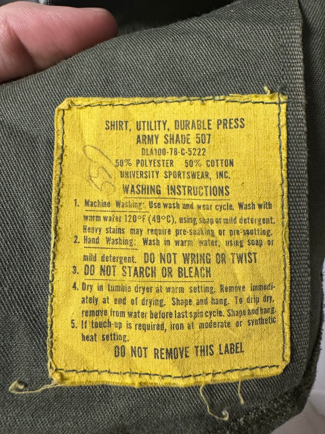 70년대 OG-507 미군 유틸리티 셔츠 상품이미지4