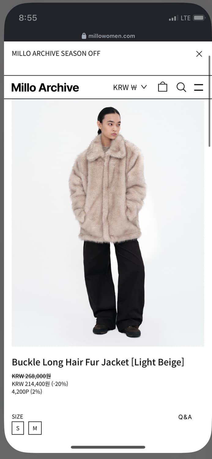 밀로우먼 버클 퍼 자켓  상품이미지1