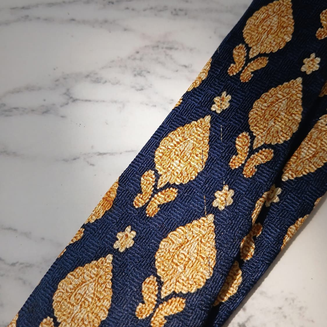 피에르 발망 실크 네이비 패턴 넥타이 10.3cm A~B등급 E864 상품이미지9