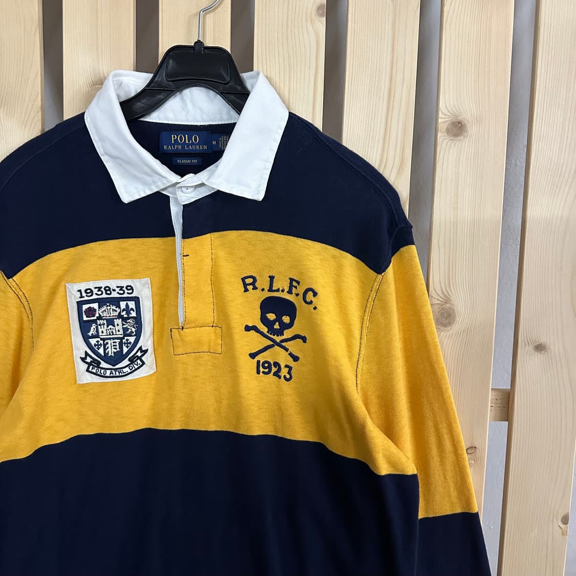 (M) 폴로 랄프로렌 스컬 스트라이프 럭비셔츠 럭비티 카라티 상품이미지3