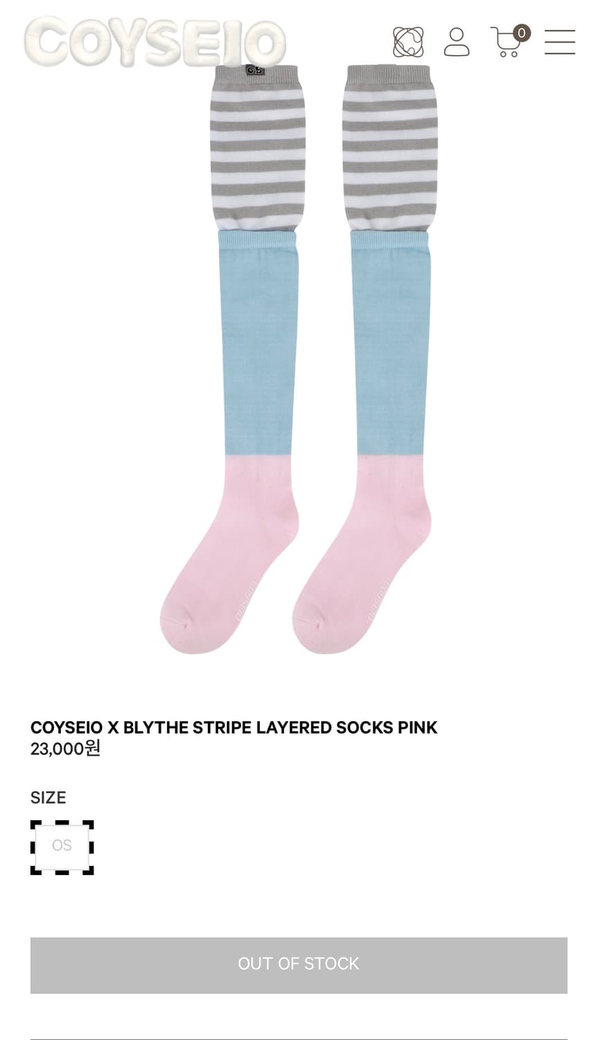 코이세이오 X 브라이스 스트라이프 레이어드 삭스 핑크 상품이미지1