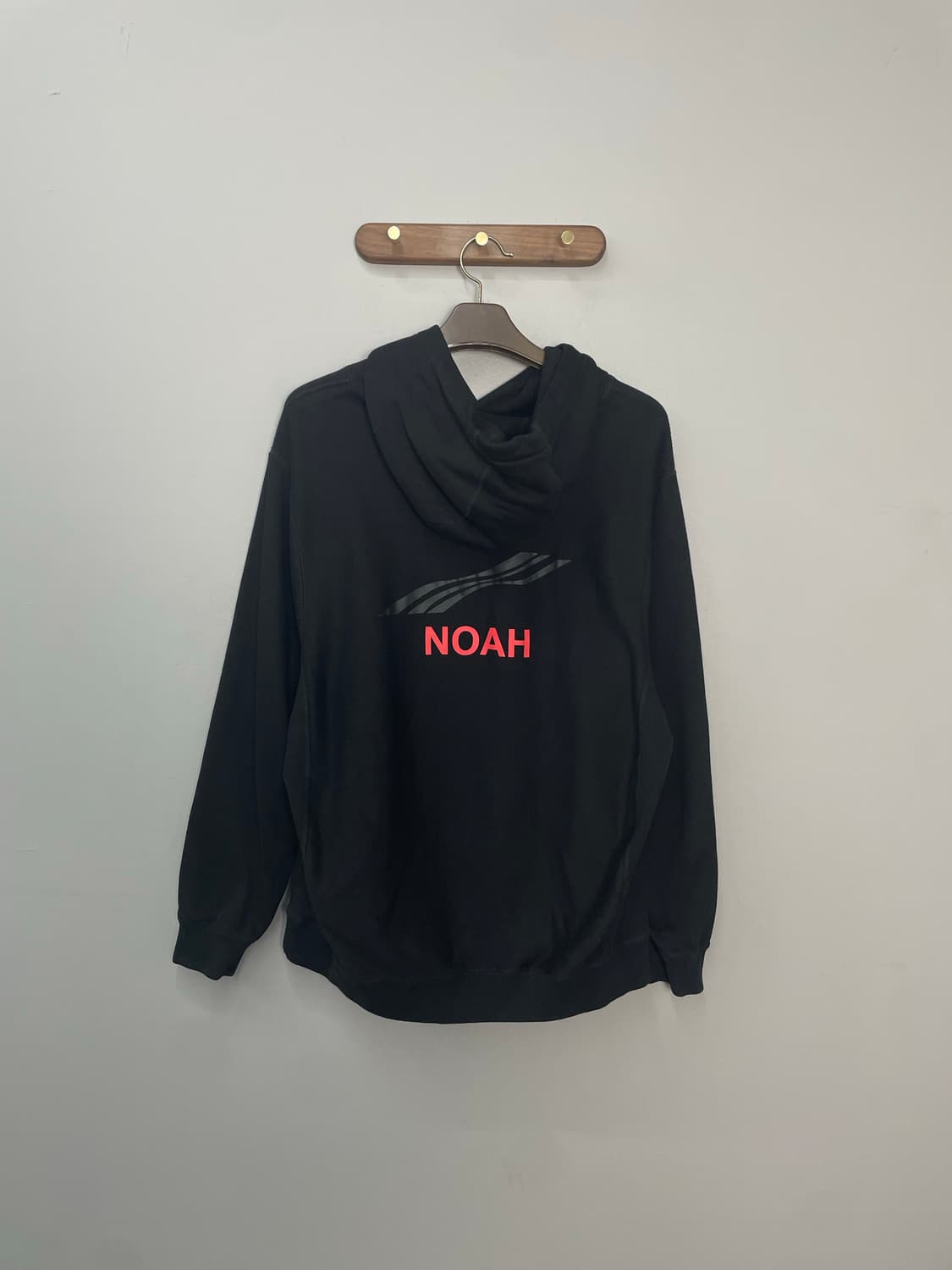 노아 백로고 블랙 후드티 H2001 상품이미지5