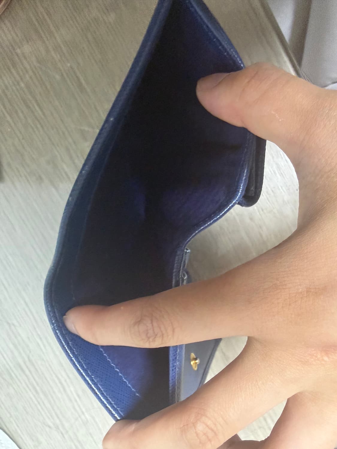 정품 프라다 사피아노 카드지갑 네이비 상품이미지6