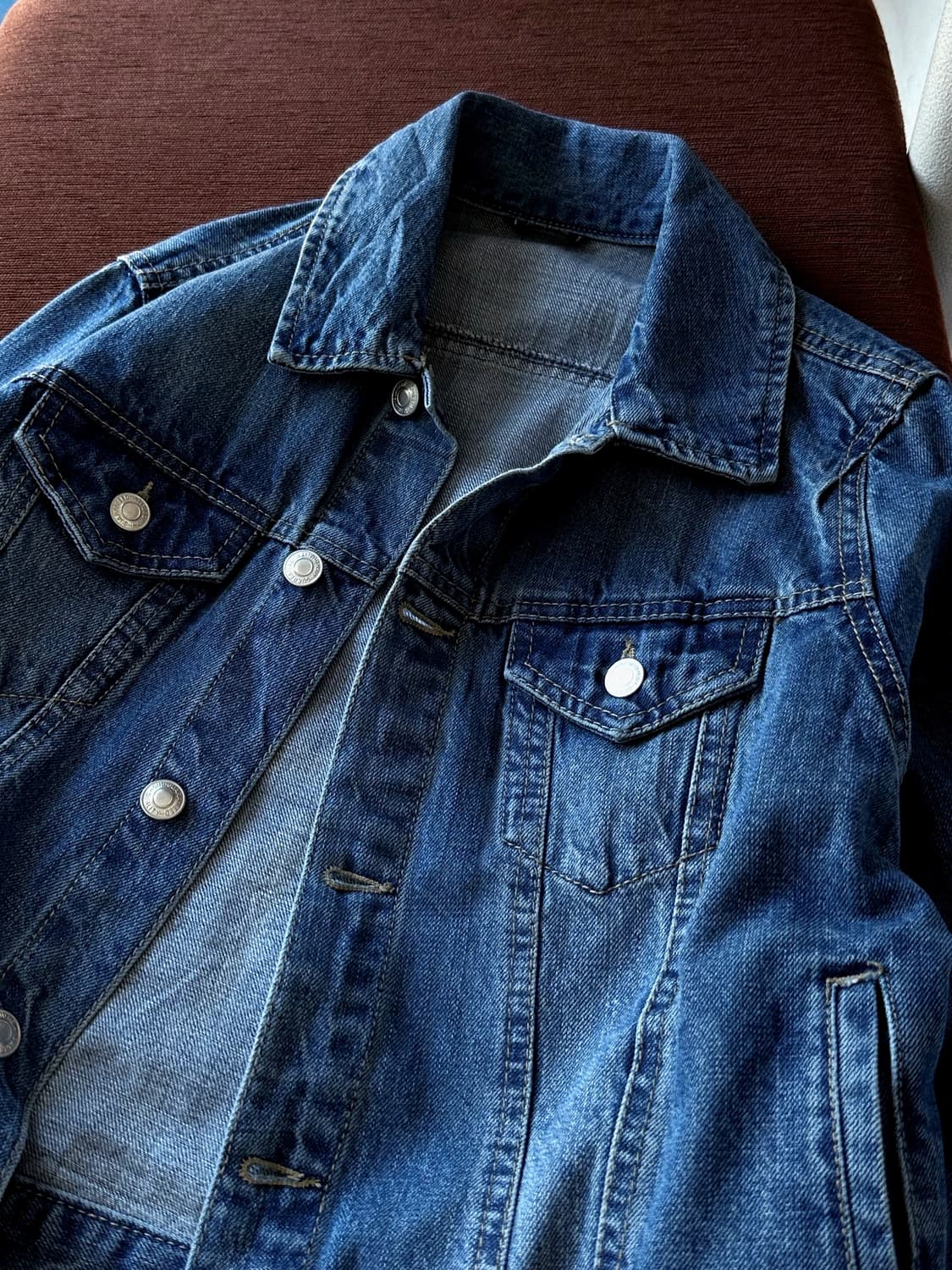 Denim cropped design trucker jacket 상품이미지2