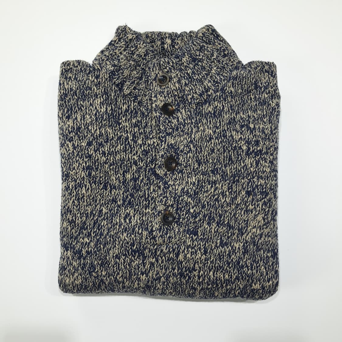 CN996 L 폴로 랄프로렌 네이비 멜란지 하프버튼 긴팔 니트 스웨터 상품이미지7