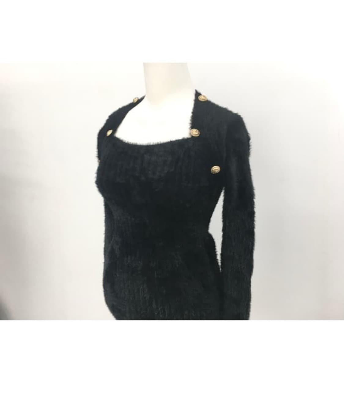 gold button angora knit one-piece 상품이미지1