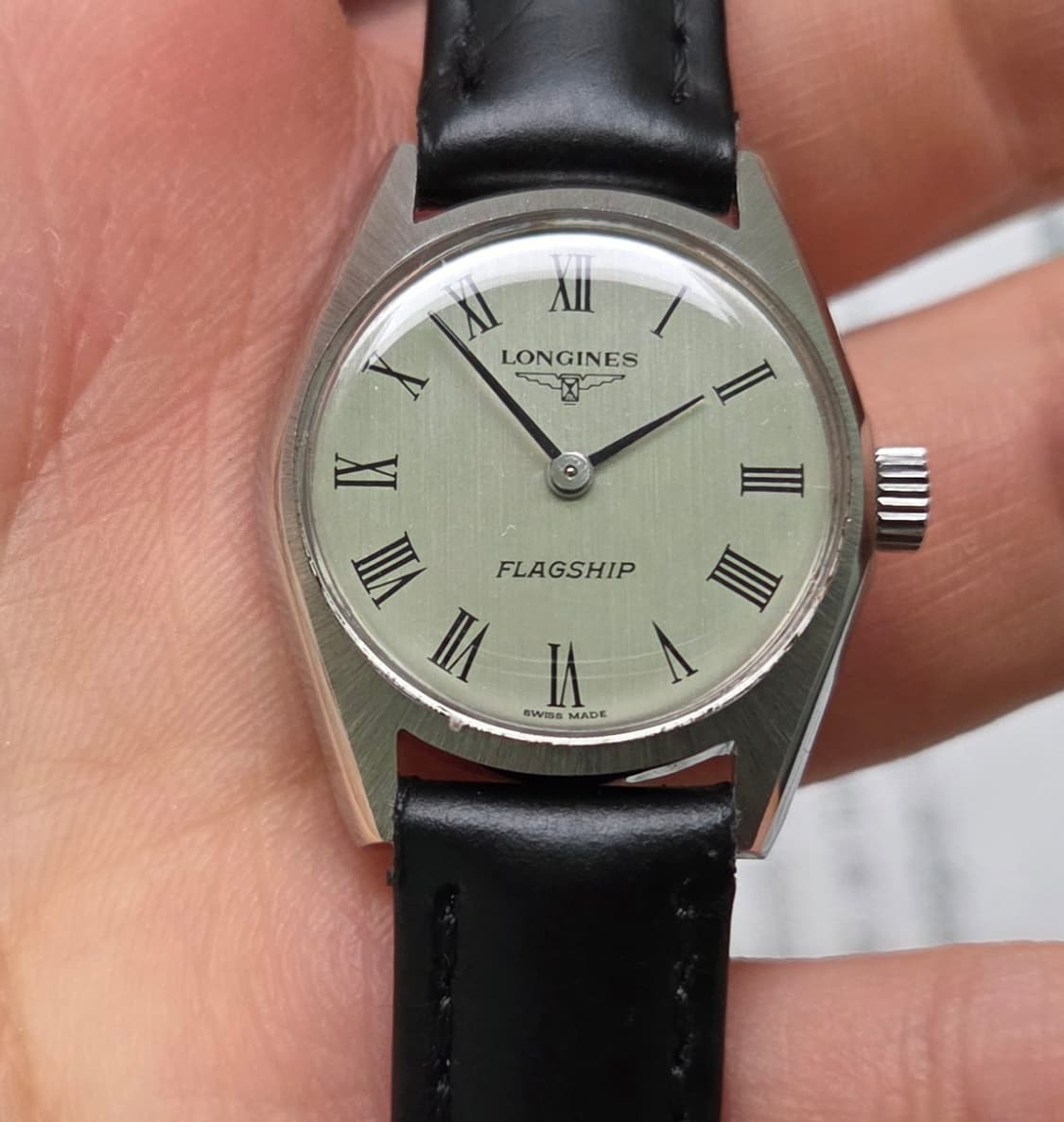 레어] 빈티지 론진 플래그십 실버 로만판 날개로고 수동 메커니컬 여성용 상품이미지8
