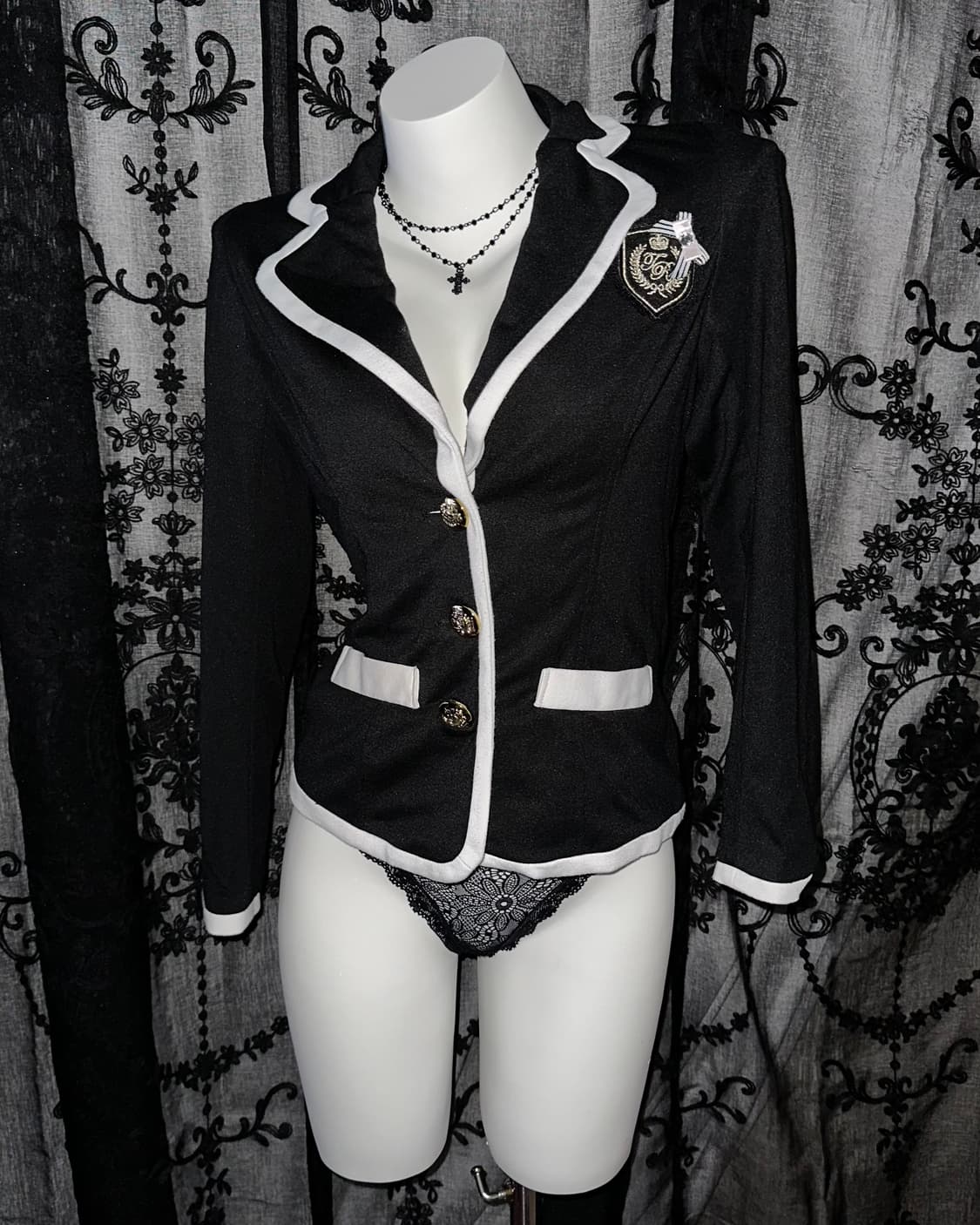 School Gyaru Black Jacket 상품이미지1