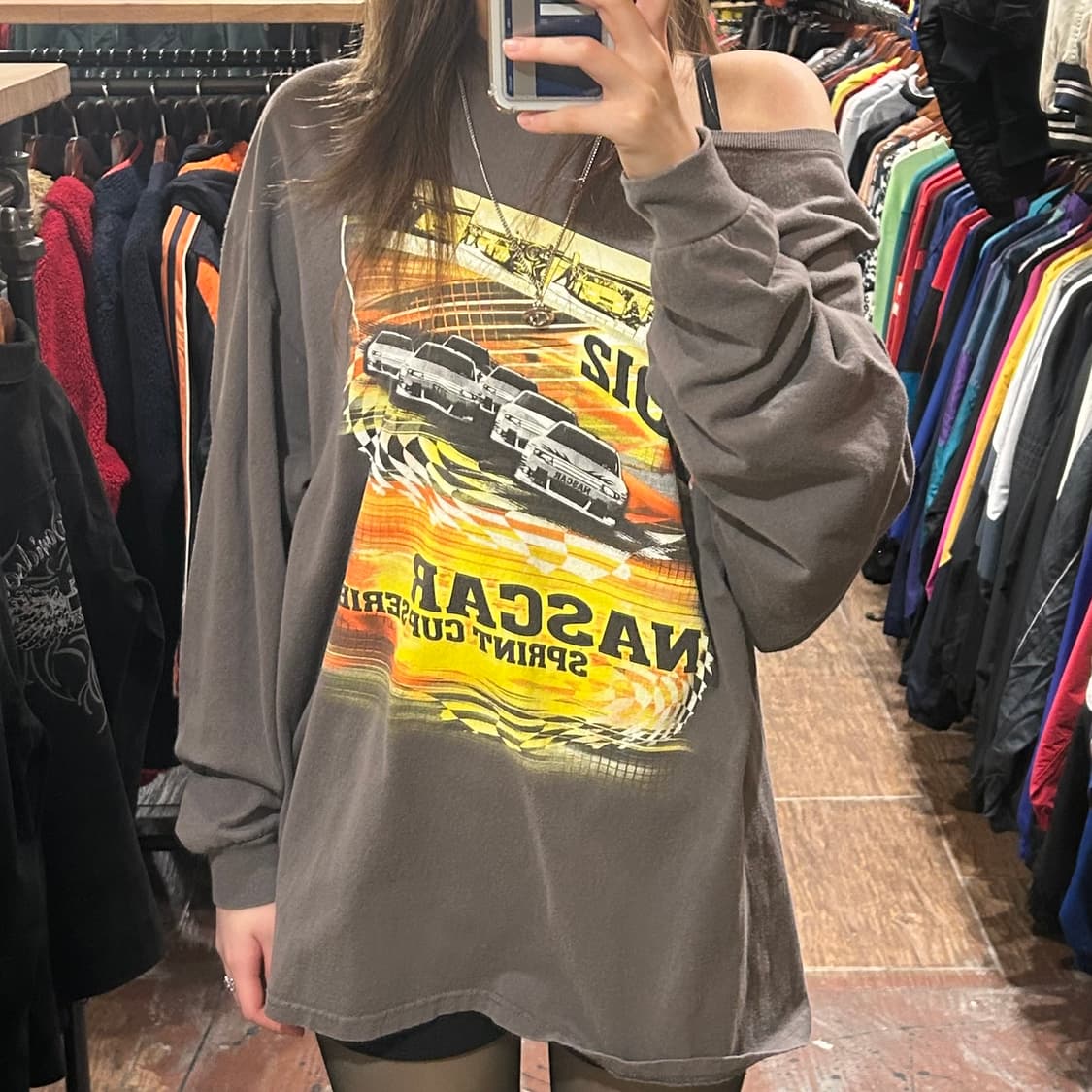 [HI] 나스카 레이싱 그래픽 롱슬리브 그레이 상품이미지1