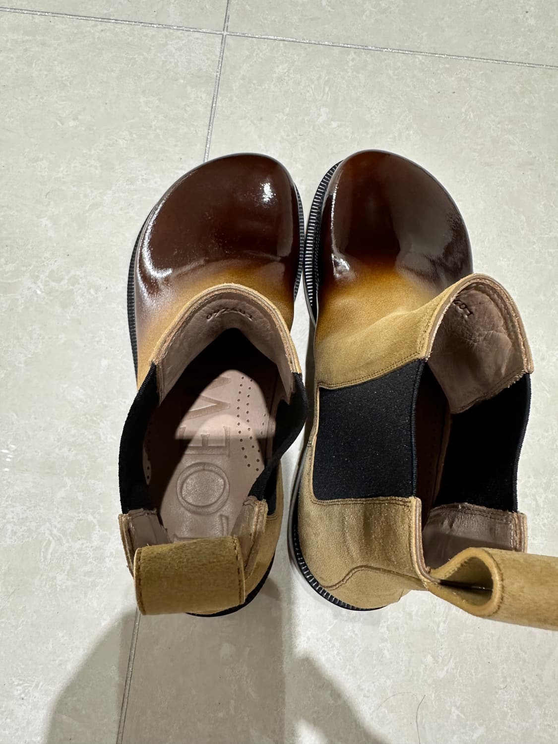 [정품, 새상품/EU 41] 로에베 캄포 첼시부츠 스웨이드 투톤 상품이미지5